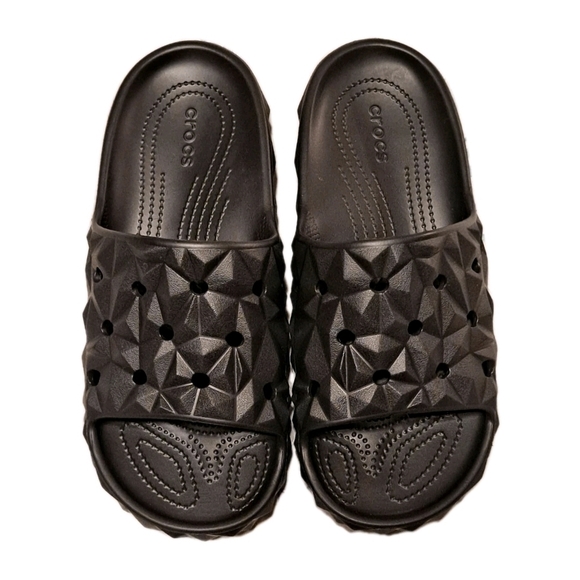 Unisex Geometric Black Croc Slides new without tags M9 W11
